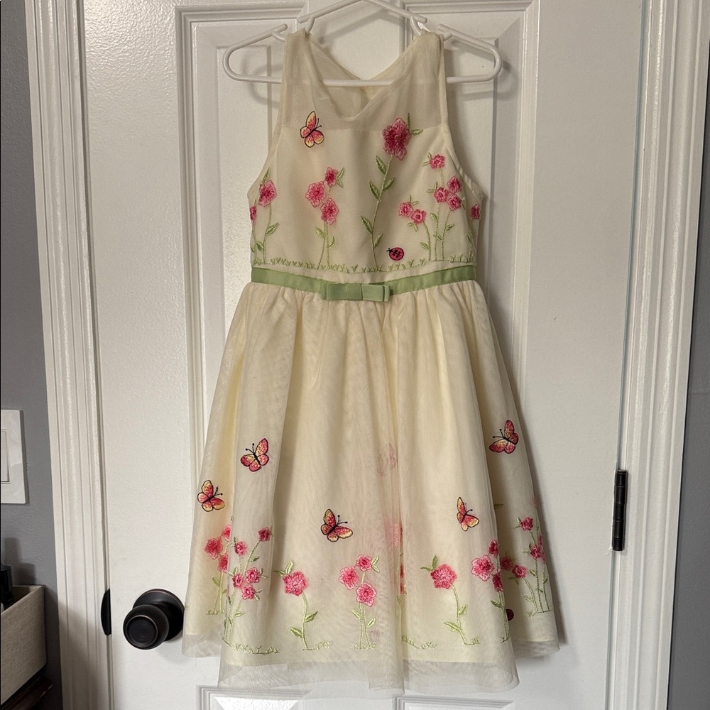 Jona Michelle Cream and Pink Floral Dress
